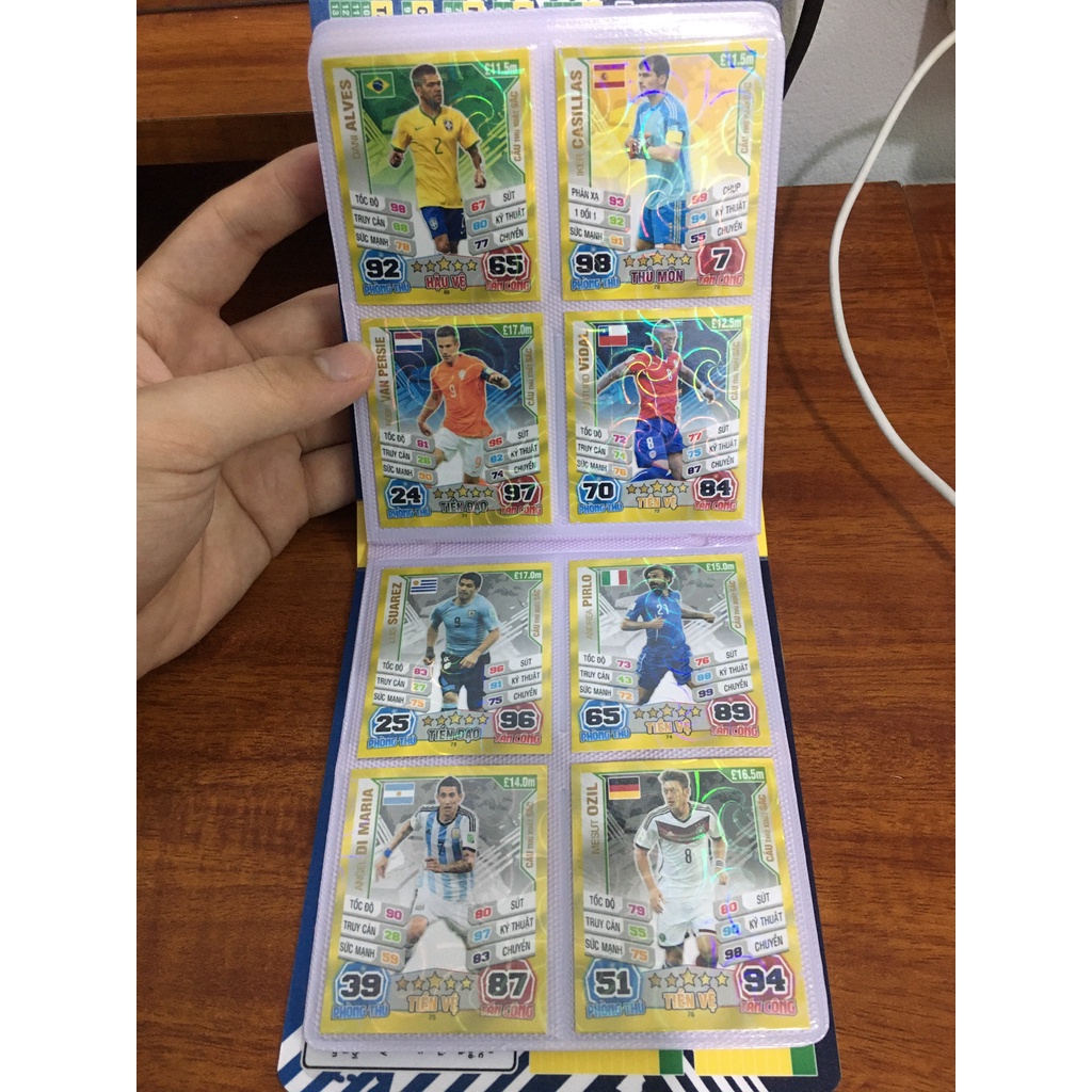 Bộ Sưu Tập 96 Thẻ Cầu Thủ In Album Match Attax 2014 Cúp Thế Giới