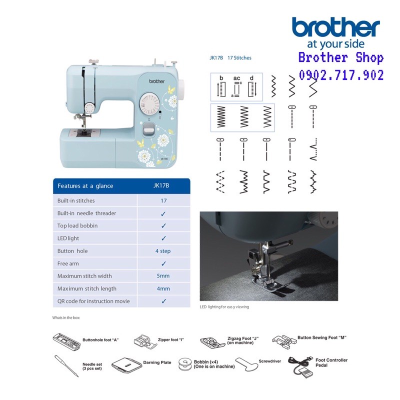 Máy may gia đình Brother JK17B
