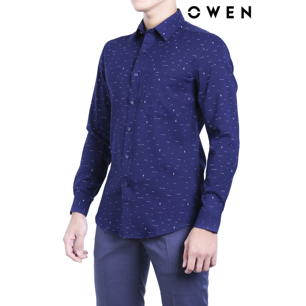 Áo sơ mi dài tay nam Owen Bamboo Slimfit màu xanh - AS91561DT
