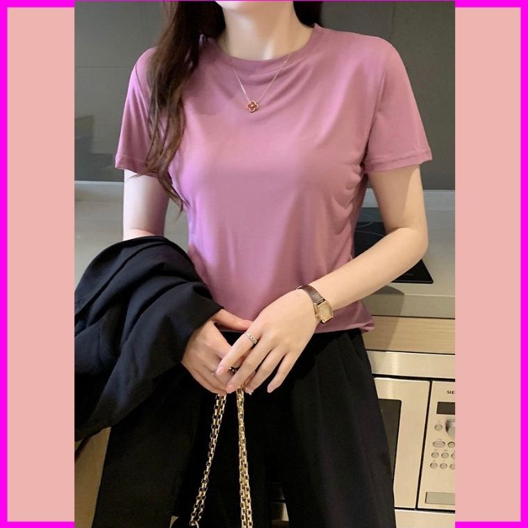 Áo thun trơn 💚 Áo thun nữ 100% cotton thoáng mát | BigBuy360 - bigbuy360.vn