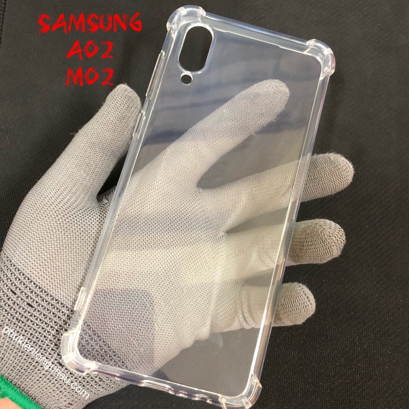 Ốp lưng chống sốc Samsung A02/ M02 loại dày trong suốt cao cấp bo 4 góc chống va đập