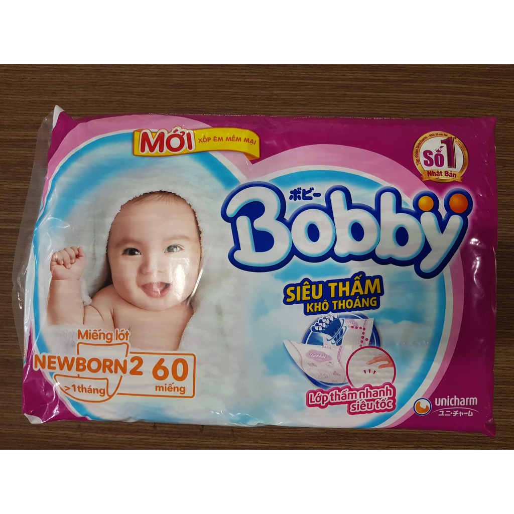 Miếng lót sơ sinh Bobby Newborn 2-60 miếng