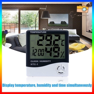 Máy Đo Nhiệt Độ Độ Ẩm Htc-1 Tích Hợp Đồng Hồ Báo Thức Sử Dụng Tiện Lợi