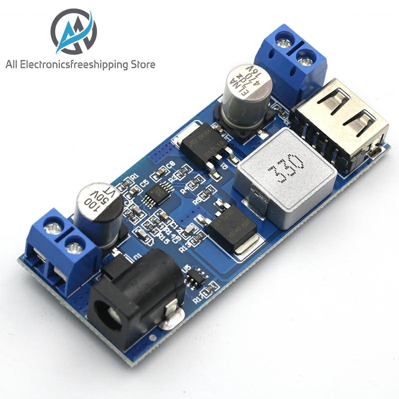 DC-DC 24V/12V To 5V 5A Step Down Power Supply Buck Converter Replace LM2596S Adjustable USB Step-down Charging Module For Phone