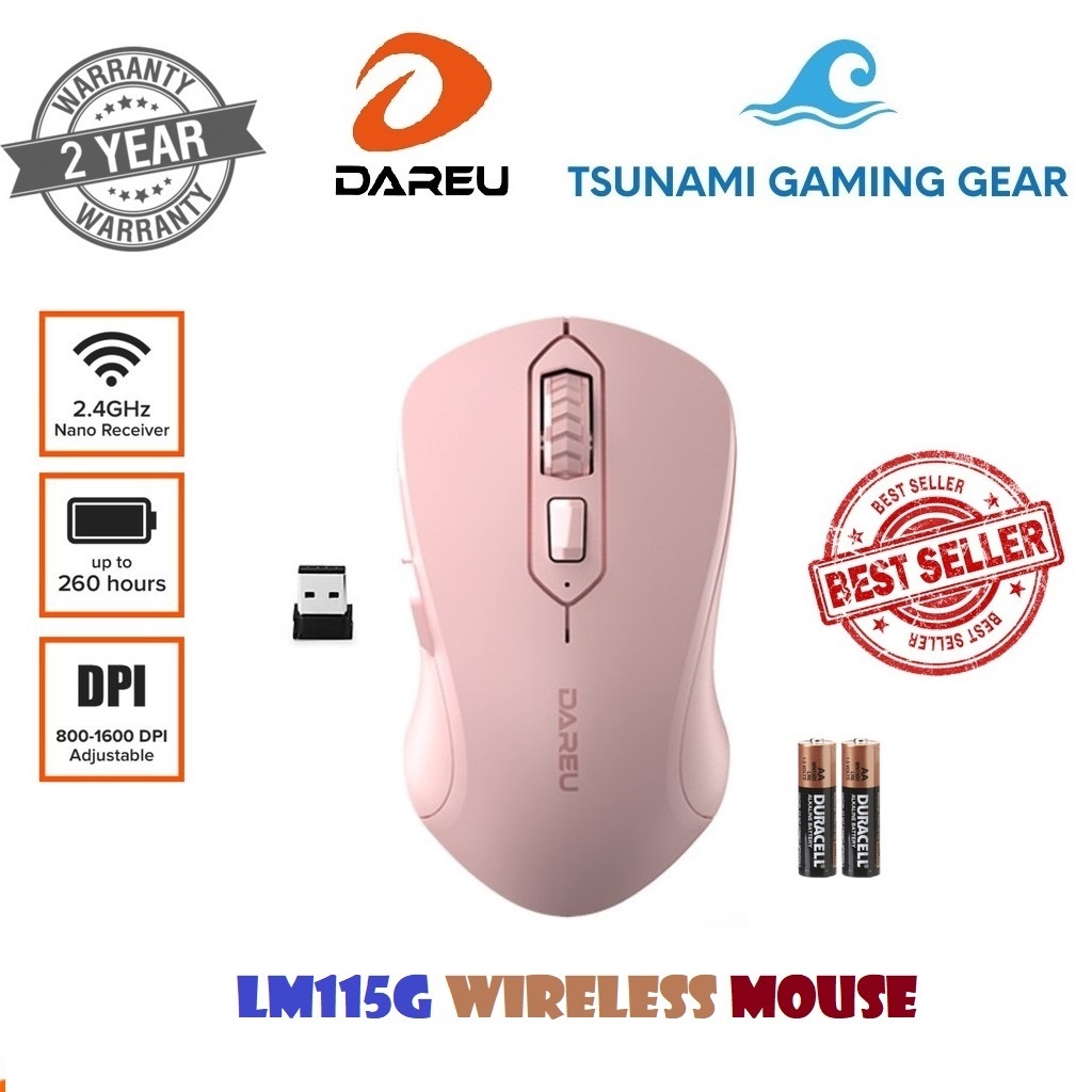 Chuột không dây DareU LM115G Pink BH 2 năm chính hãng