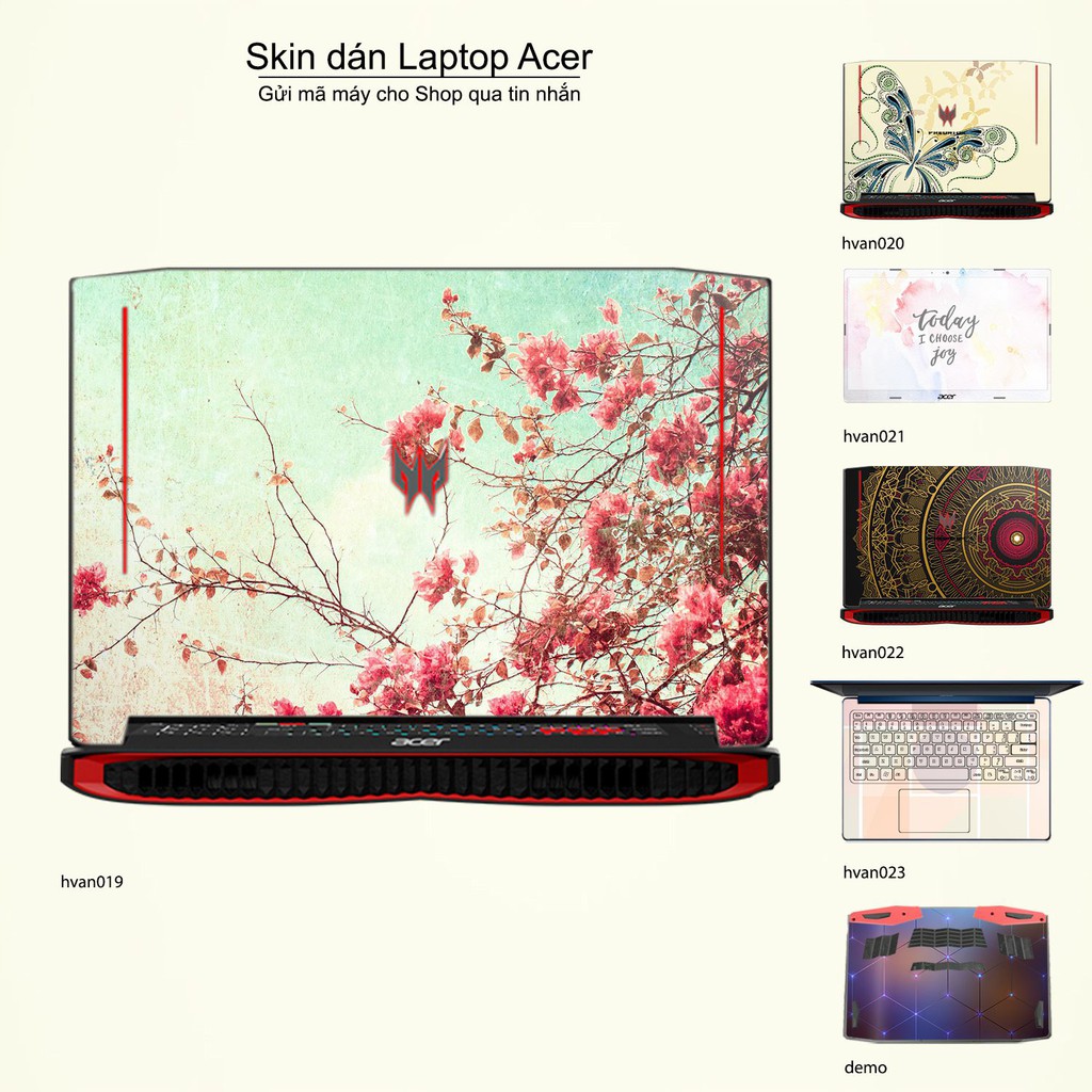 Skin dán Laptop Acer in hình Hoa văn _nhiều mẫu 4 (inbox mã máy cho Shop)