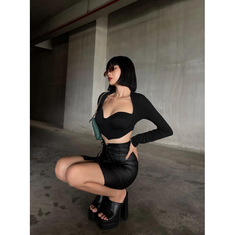 Chân váy da lucie - leather skirt - chân váy 02