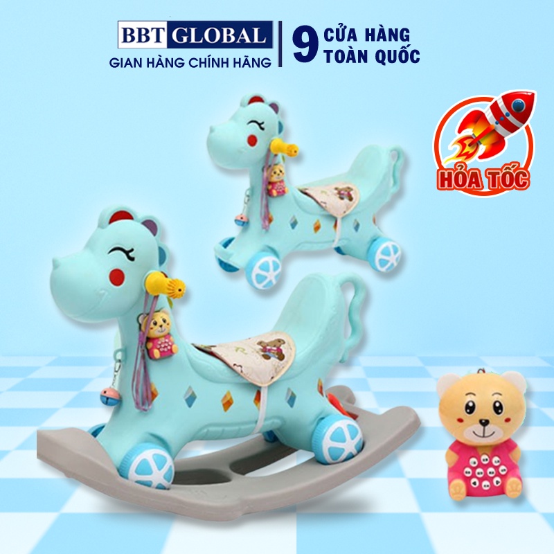 Ngựa bập bênh BBT GLOBAL kết hợp xe chòi chân có nhạc cho bé RK-511