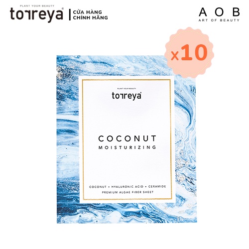 [Combo 10] Mặt Nạ Dưỡng Da TORREYA COCONUT MOISTURIZING MASK, Chiết Xuất Từ Dừa Tươi (25gr) - Date: 05/09/2022