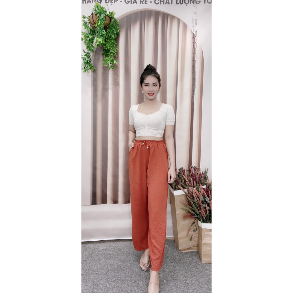 Quần dài ống rộng, dáng suông thời trang cao cấp, vải đũi thoáng mát dễ dàng tự tin phối đồ