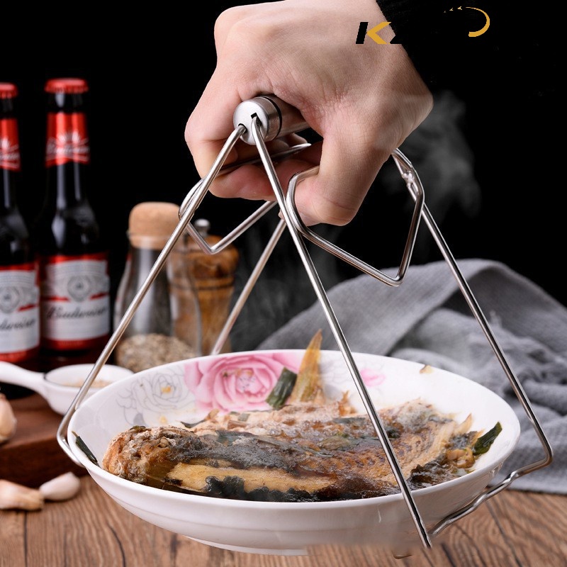 KATELV Kẹp gắp chén dĩa chống nóng bằng thép không gỉ tiện lợi sáng tạo dành cho nhà bếp