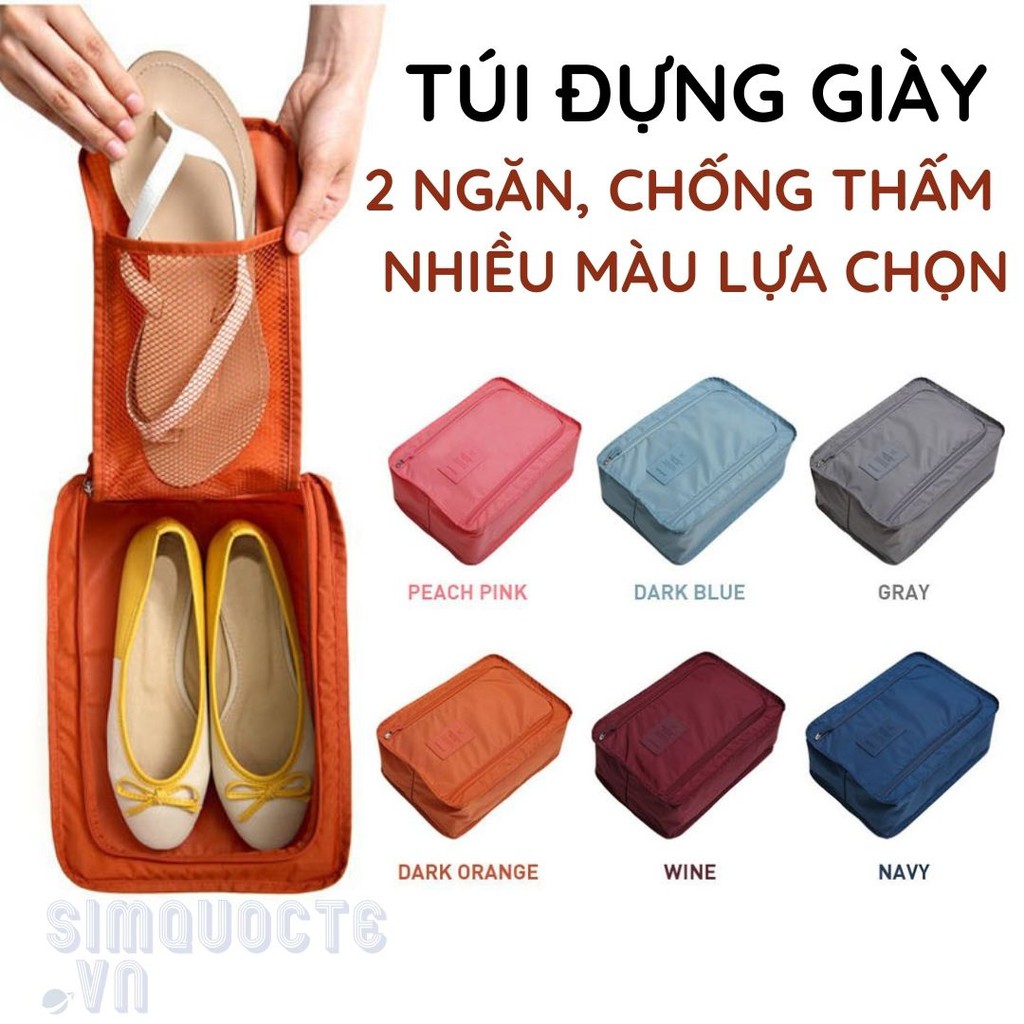 Túi đựng giày dép đi du lịch thể thao đá bóng chống thấm có khoá kéo