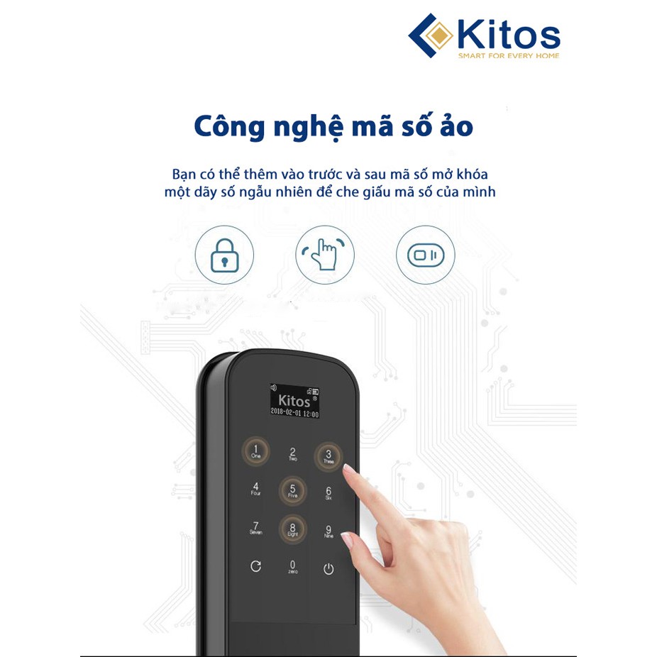 Khóa thông minh G600. Mở cửa: vân tay, mã số, thẻ từ, chia cơ và cơ sạc khẩn cấp.