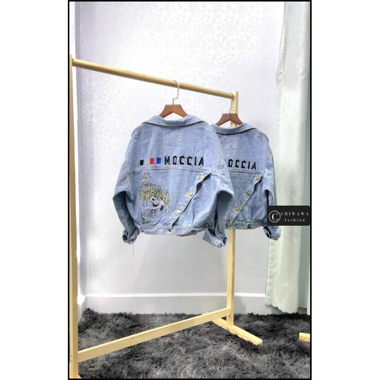 Áo khoác jean nữ Xanh chéo Moccia cao cấp form 48-59kg Chiwawa shop giá sỉ C21