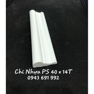 Phào chỉ len tường nhựa PS composite trắng bản 4cm lệch hoàn thiện bề mặt