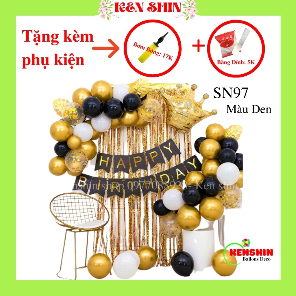 Trang Trí Sinh Nhật SN97 KENSHIN Bóng Bay Trang Trí Bong Bóng Phụ Kiện Đồ Sinh Nhật Kèm Rèm -Tặng Bơm Và Băng Dính