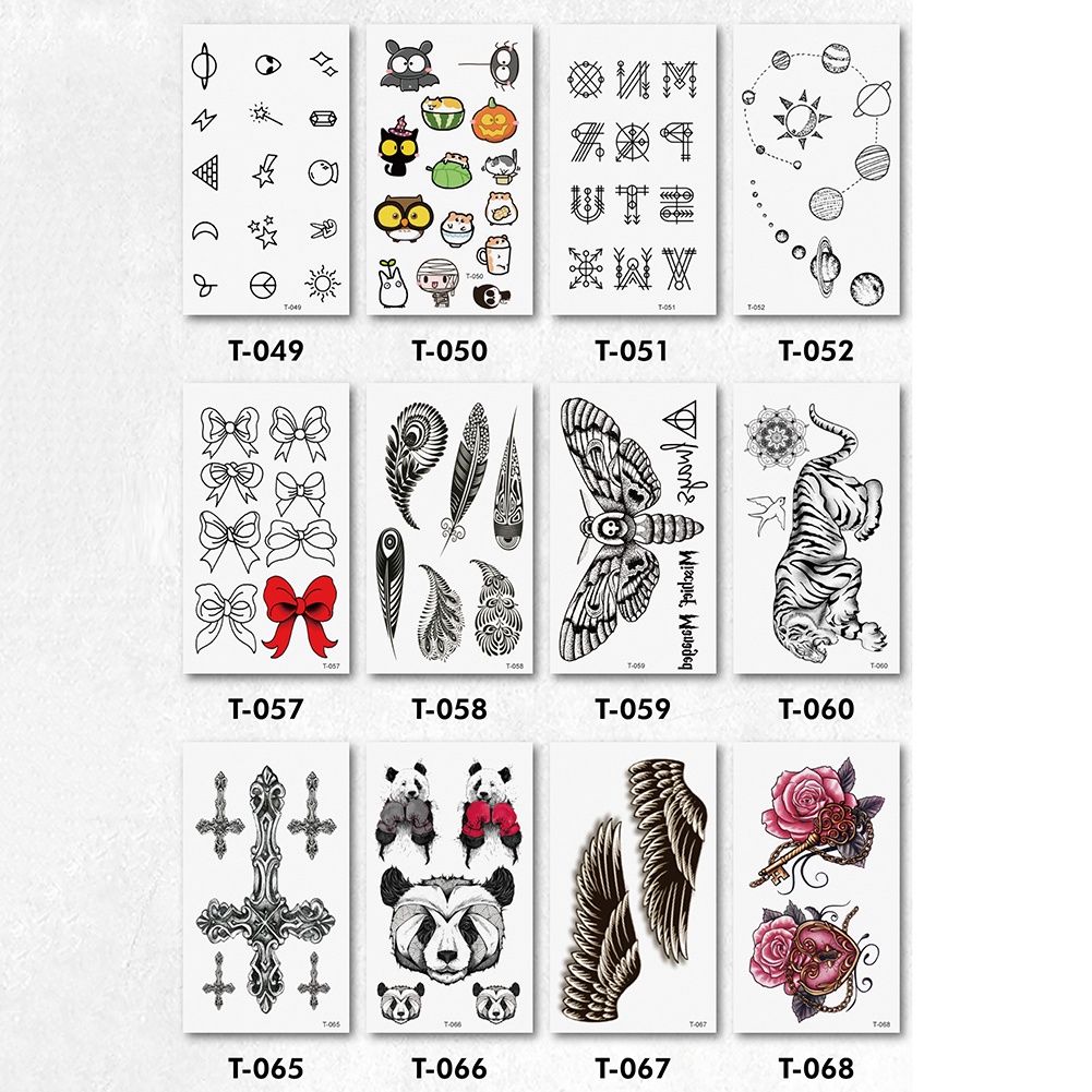 [Hàng mới về] Tờ hình xăm dán tạm thời chống thấm nước họa tiết độc đáo
