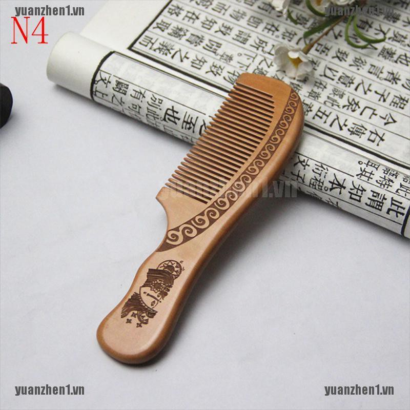 Lược Gỗ Đào Tự Nhiên Chống Tĩnh Điện Mát Xa Da Đầu YUANZHEN1