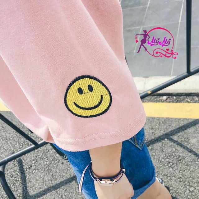 Áo tay lỡ thêu mặt cười SN063 TLI185 | BigBuy360 - bigbuy360.vn