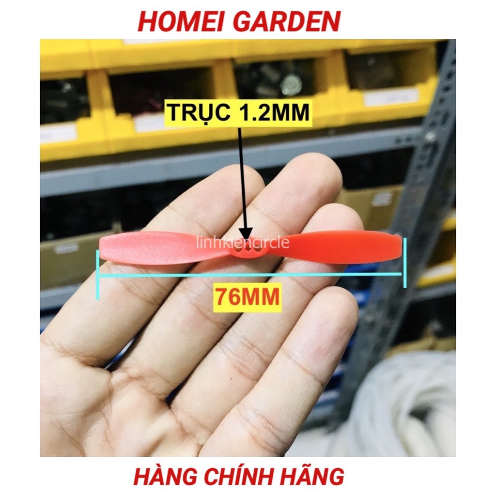 8 cánh quạt máy bay mini 4 thuận 4 nghịch đen đỏ 76mm trục 1.2mm phù hợp motor 1020 - MÃ KG002