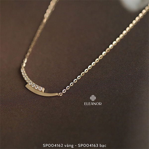 Dây chuyền nữ bạc 925 Eleanor Accessories sợi mảnh đính đá phụ kiện trang sức dễ thương xinh xắn