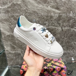 Giày thể thao lv stick vân chìm gót pha fullbox
