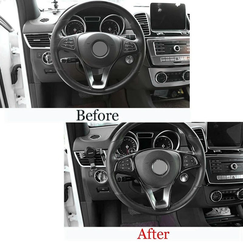Viền Bọc Bảng Điều Khiển Vô Lăng Xe Hơi Bằng Sợi Carbon Cho Mercedes Benz W213 W205 X253 C E GLC 2014-2017
