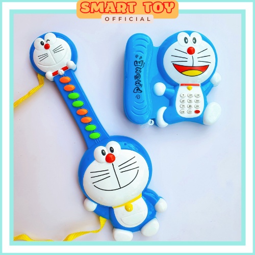 Đồ chơi đàn ghita, điện thoại bàn hình Doreamon dùng pin phát nhạc vui nhộn cho bé