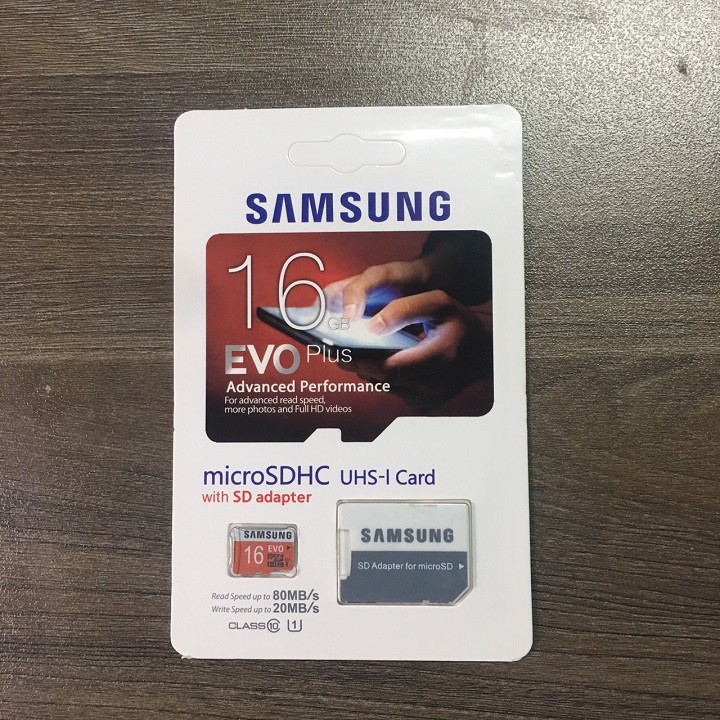 Thẻ nhớ MicroSD SamSung 16GB – Evo Plus Class 10 – CHÍNH HÃNG – Kèm Adapter – Bảo hành 5 năm – Cho điện thoại, camera…