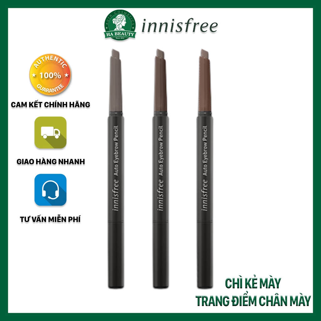 Chì kẻ mày trang điểm chân mày lông mày innisfree Auto Eyebrow Pencil 0.3g