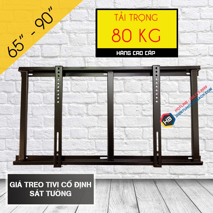 [Tải Trọng 80Kg] Giá Treo Tivi Sát Tường 65 - 75 - 85 - 90 Inch - Giá Treo Tivi Thẳng Cố Định - Model K85