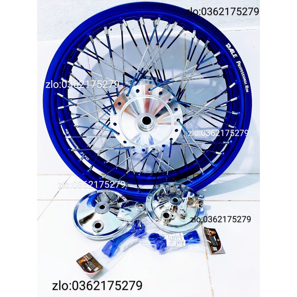 CẶP BÁNH CĂM XE WAVE ,DREAM TRƯỚC SAU ĐÙM NIỀN NHÔM DALE .BAN ZAI .SOLUTE .SH THÁI MÀU XANH KÈM  MÁ VỚI A