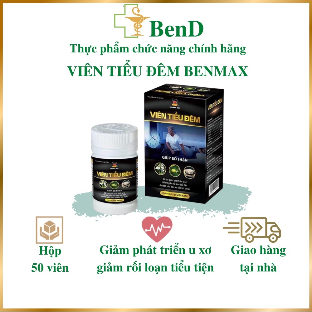 Viên Tiểu Đêm BENMAX BenD hộp 50 viên, hỗ trợ giảm phát triển u xơ, hỗ trợ giảm rối loạn tiểu tiện do thận yếu