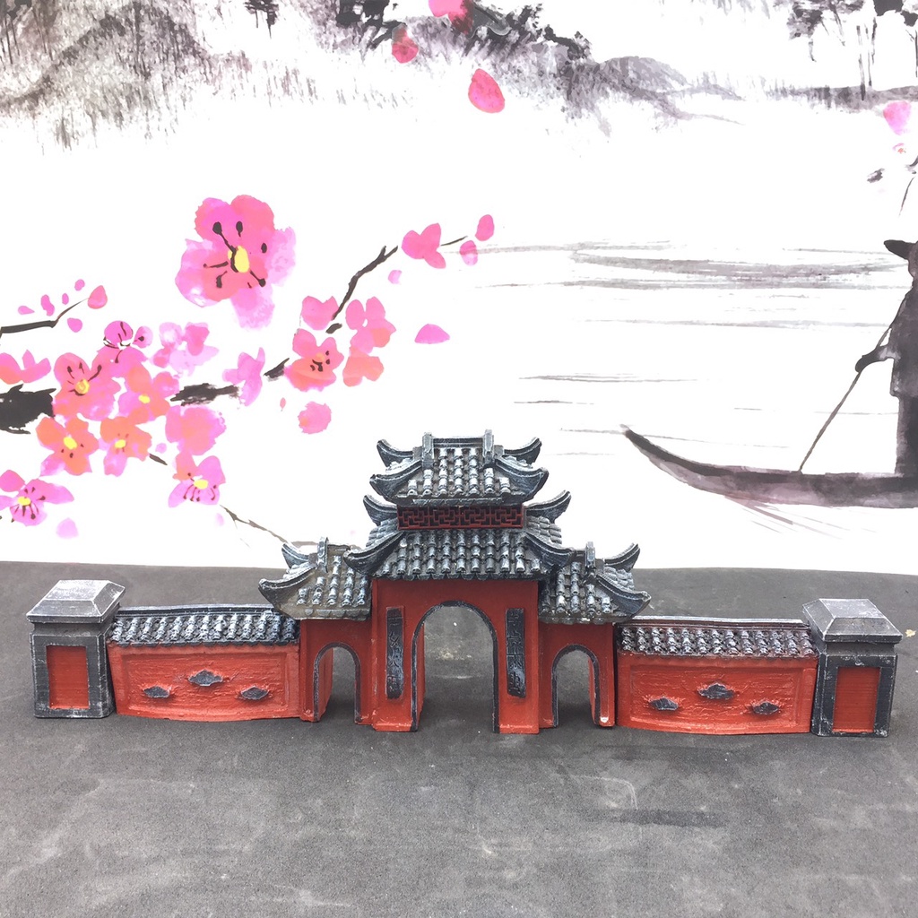 Tiểu cảnh hồ cá, bán cạn, bể cá thủy sinh, hòn non bộ, thác nước, phụ kiện sen đá, bonsai, sân vườn. TC017- Mô hình cổng