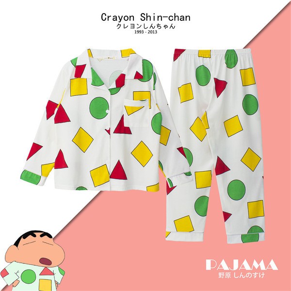 Bộ Đồ Ngủ Pijama Dài Tay In Hình Shin-Chan Dễ Thương Cho Nữ