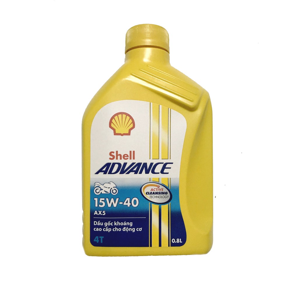 Dầu nhớt xe số 0.8-1L Shell Advance AX5 4T 15W40 - nhớt xe máy