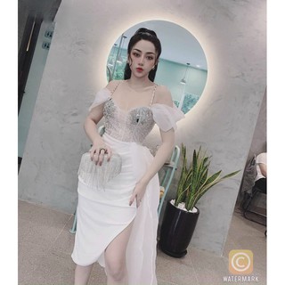 ĐẦM BODY RỚT VAI ĐÍNH ĐÁ PHỐI BÈO