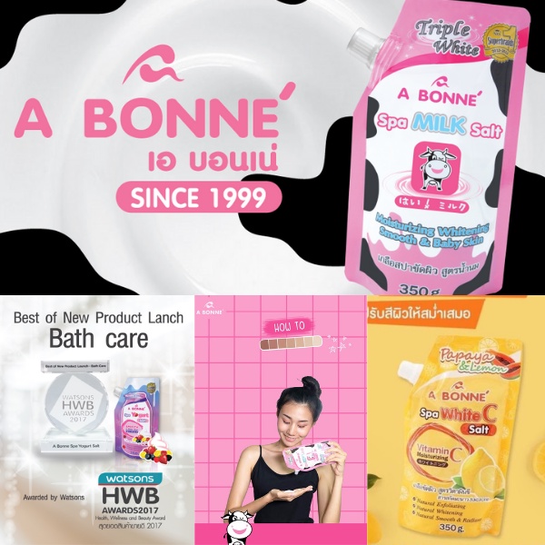 Muối tắm sữa bò tẩy tế bào chết A Bonne Spa Milk Salt 350g chính hãng Thái Lan giúp da mềm mịn, mờ thâm - ROXI Beauty | BigBuy360 - bigbuy360.vn