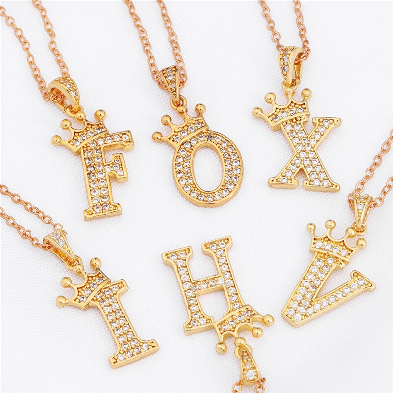 Vòng cổ Mặt Chữ Cái Từ A-Z Đính Đá Zircon Sang Trọng