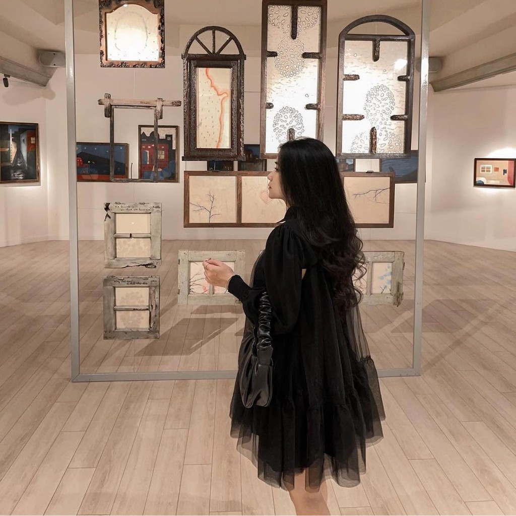 Modesty - Váy 2 dây lưới tay rời Shulle Dress