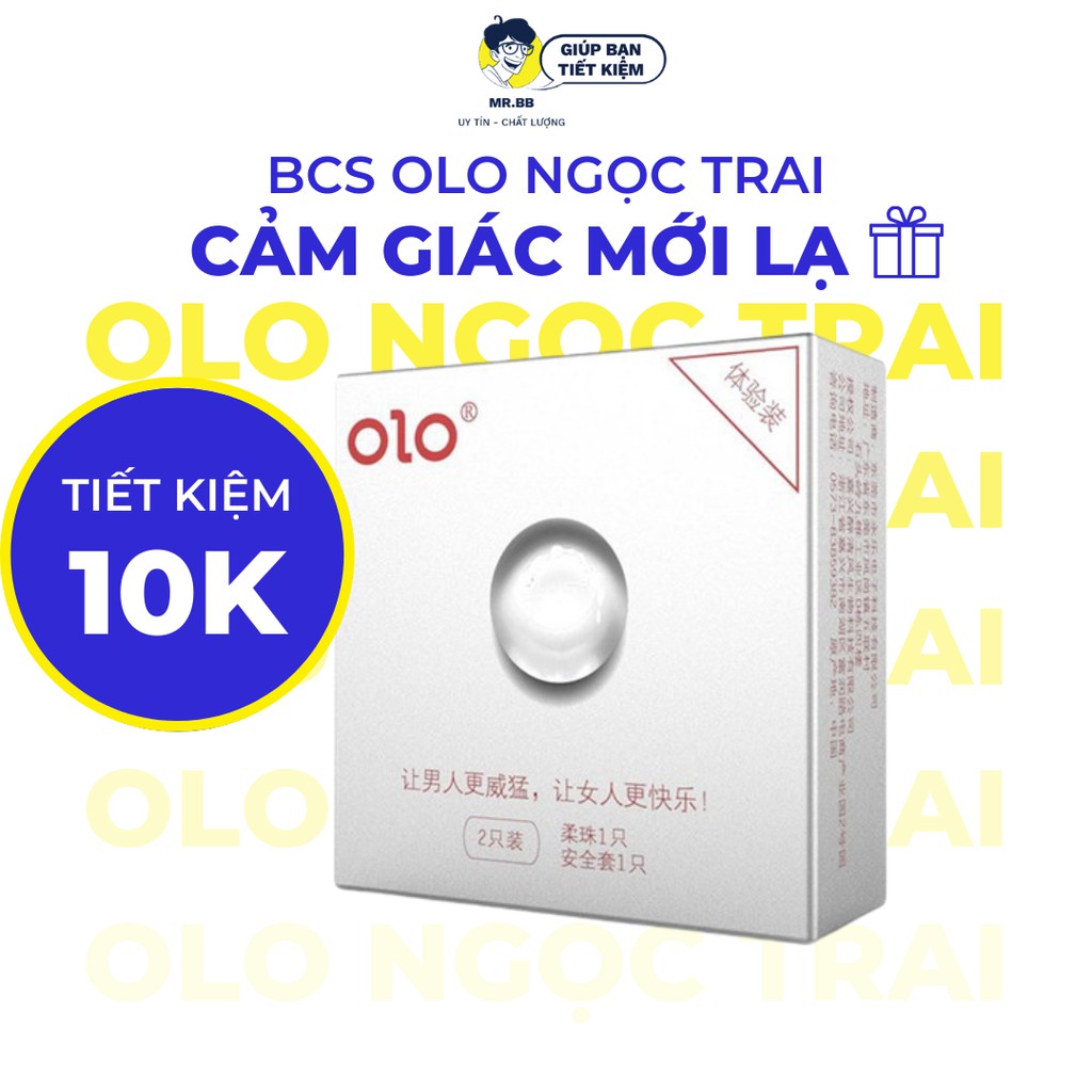 Bao Cao Su OLO Trắng Có Hạt Ngọc Trai Mềm 1.5cm Tăng Kích Cỡ, Siêu Mỏng 0.01mm Mr.BB