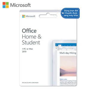Phần mềm Microsoft Office Home & Student 2019 |Dùng vĩnh viễn| Dành cho 1 người, 1 thiết bị |Word, Excel, PowerPoint