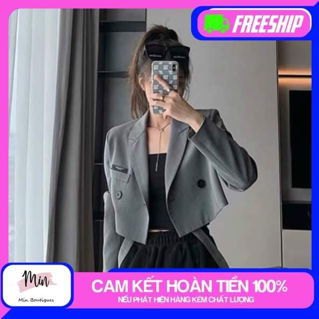 [ Mã FAMAYWA2 giảm 10K đơn 50K] Áo khoác vest lửng nữ thêu logo - vải tuyết mưa dày | BigBuy360 - bigbuy360.vn