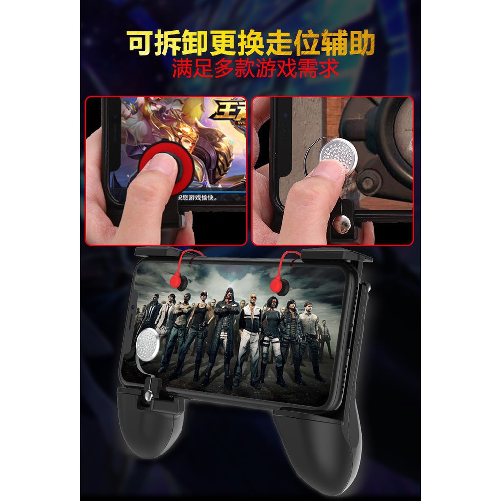 Tay cầm game Gamepad mobile 3in1 MV kèm joystick và nút bắn PUBG