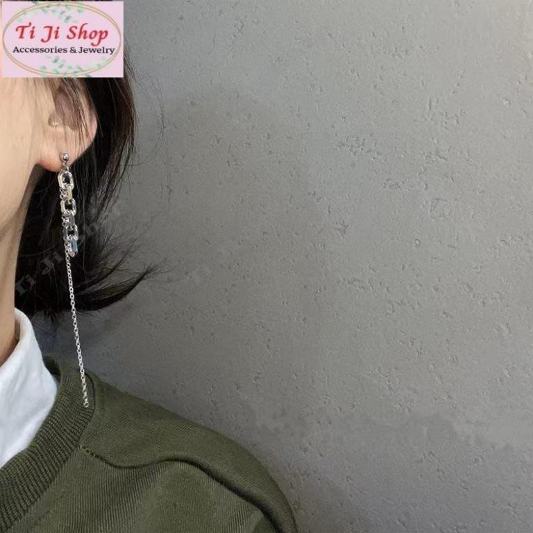 Khuyên tai dạng chuỗi không đối xứng phong cách hiphop