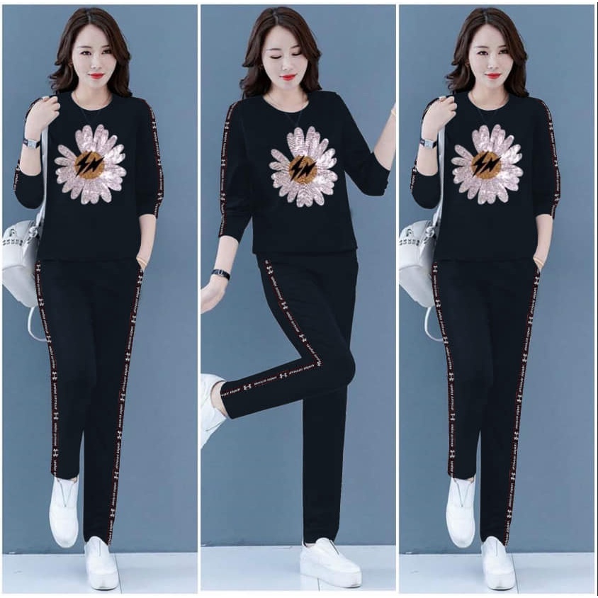 Set Bộ Tay Dài Hoa In Nhũ(40~70kg)- Hàng Y Hình