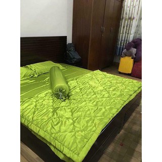 Xả kho Set chăn ga vỏ gối phi lụa mát mịn phối màu (chọn màu)