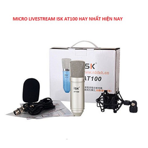 ISK AT100 Mic Thu Âm, Sound Card XOX K10 Livestream ,  Cam Kết Chính Hãng Mua Combo Tặng Tai Nghe XB-450