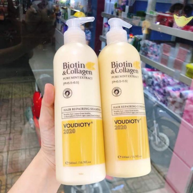 ⚡FreeShip⚡ Cặp Dầu Gội Xả  BIOTIN & COLLAGEN VÀNG- Ngăn Ngừa Rụng Tóc-Phục Hồi Hư Tổn-Siêu Mềm Mượt