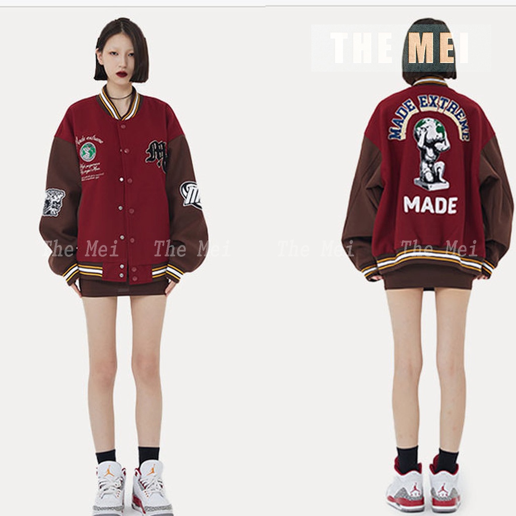 HÀNG SẴN - Varsity jackets - áo khoác bóng chày Madeextreme - blackair - unisex cho cả nam và nữ - The Mei